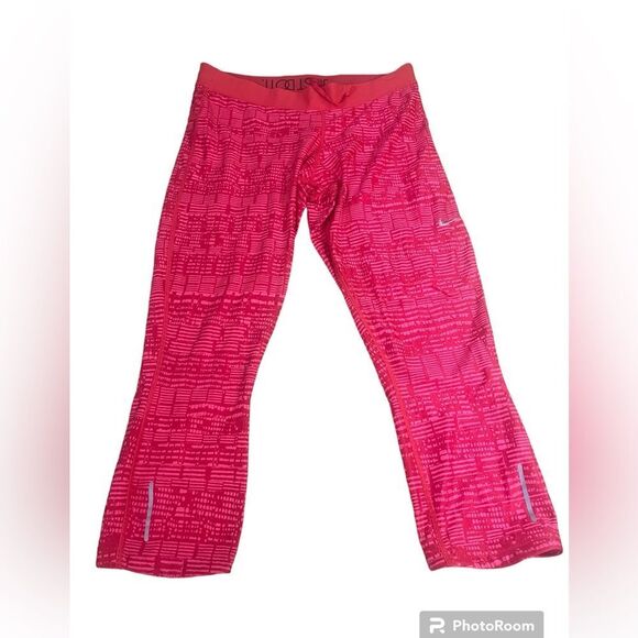 Nike Dri Fit Pink and Orange Cropped Leggings Size Large - Picture 2 of 7